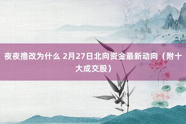 夜夜撸改为什么 2月27日北向资金最新动向（附十大成交股）
