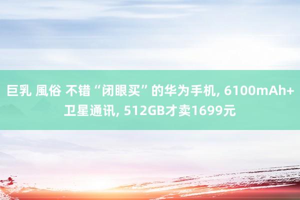 巨乳 風俗 不错“闭眼买”的华为手机， 6100mAh+卫星通讯， 512GB才卖1699元